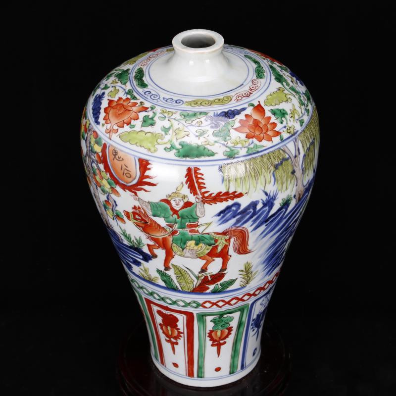 Archaize of jingdezhen porcelain antique antique pure checking yuan blue and white color bucket mei bottles of restoring ancient ways furnishing articles old goods