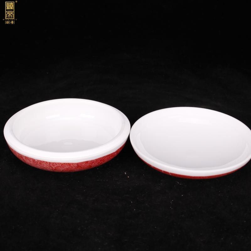 Jingdezhen imitation inkpad box of enamel puree box office desk antique restoring ancient ways furnishing articles