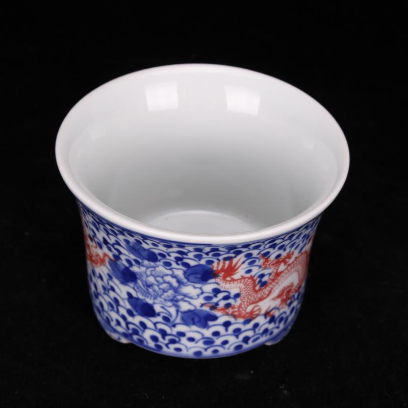 Jingdezhen porcelain three small fleshy plant flower pot art ceramic flower pot adornment cabinet office desk