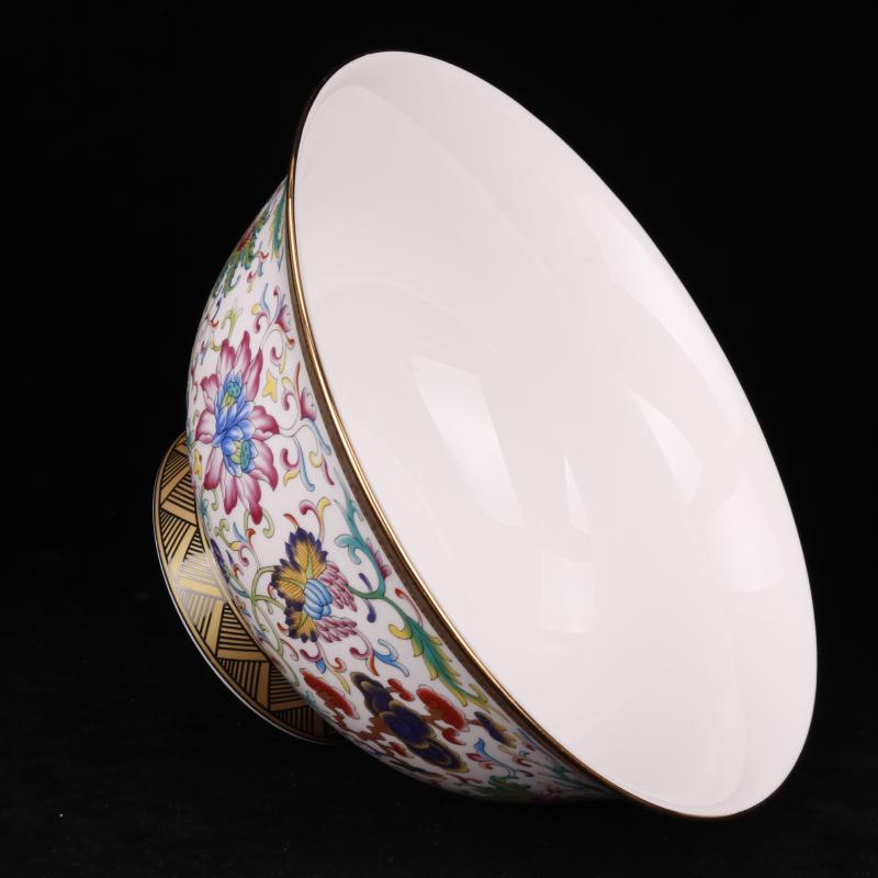 The Qing qianlong high - grade paint colored enamel 25 cm bottom com.lowagie.text.paragraph 10 inches large bowls large bowl classical home furnishing articles