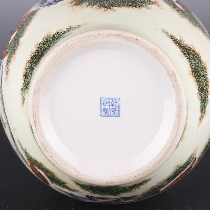 Antique Chinese porcelain floor home furnishing articles clear pastel prosperous flower grain vases, Antique curio collection