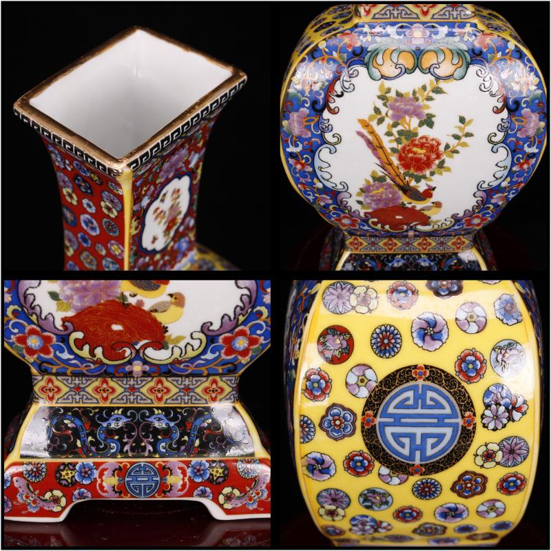 Jingdezhen archaize colored enamel porcelain the qing yongzheng com.lowagie.text.paragraph Chinese antique antique crafts vase archaize home outfit