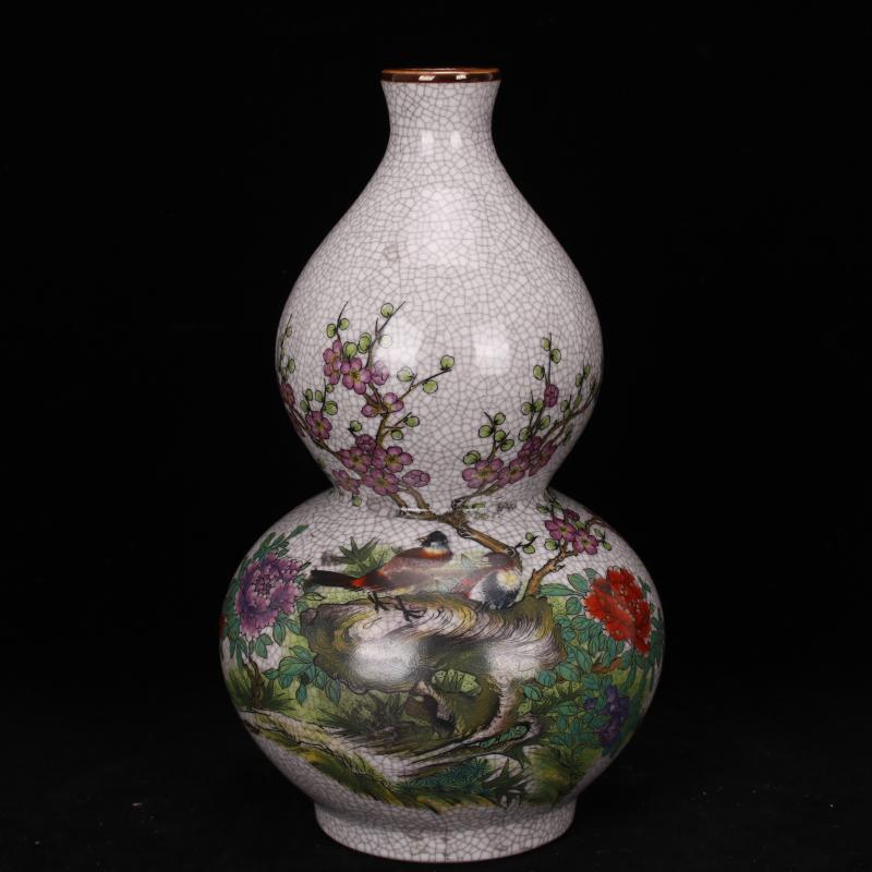 Jingdezhen imitation the qing qianlong pastel gourd name plum bottle imitation antique curios do old porcelain decoration old restoring ancient ways furnishing articles