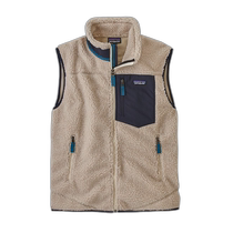 European Direct Mail Patagonia 24 New Mens Off-White Polyester Fleece Decorated Chest Pocket Logo Vest