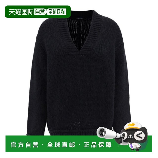 Hong Kong direct mail Tom Ford V-neck knitted long-sleeved sweater MAK1258YAX588