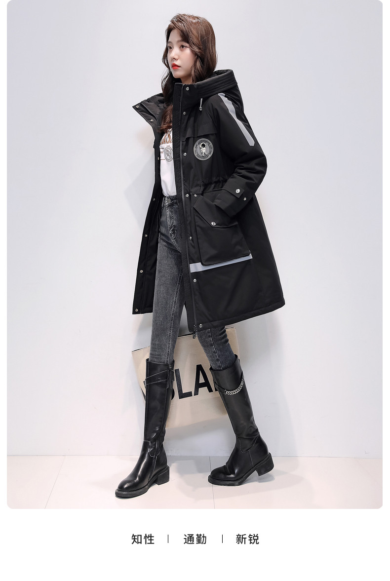 高梵 女式工装派克收腰款连帽羽绒服 天猫优惠券折后￥199包邮（￥609-199）2色可选