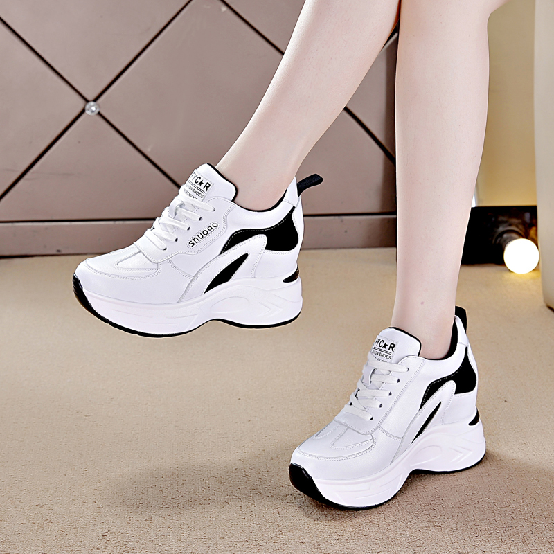 Women's Height-Increasing White Sneakers 2026 New Spring Versatile Slimming Casual Shoes Women's Thick-Soled Summer Mesh Sports Shoes