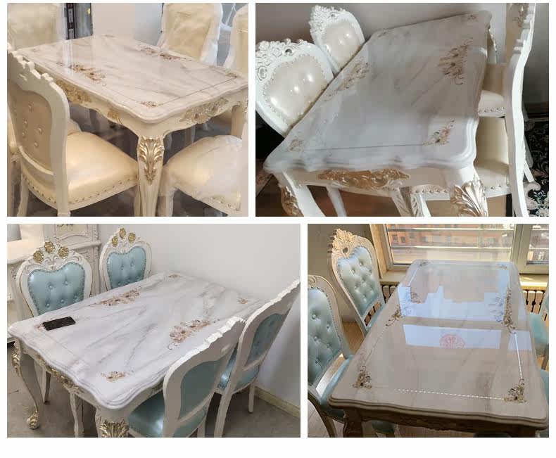 Мраморный стол 欧式餐桌椅组合现代简约家用小户型长方形实木大理石台面简欧餐桌