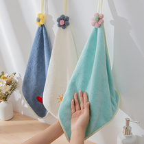 Kitchen Wipe Hand Rag Small Towel Hanging Pure Cotton Suction Water Quick Dry Home Toilet Toilet Wipe hand towels