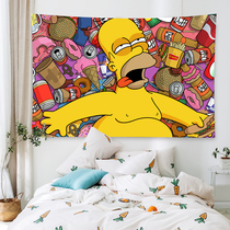 Simpsons family ins background cloth tapestry hanging cloth net red bedroom living room shooting live decoration cloth