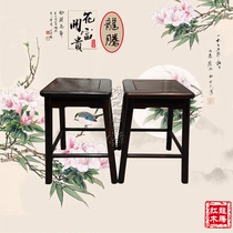  Mahogany boutique furniture Lao big red acid branch square stool Cochin yellow sandalwood solid wood low stool shoe stool