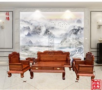 Mahogany boutique Myanmar rosewood sofa six-piece big fruit rosewood auspicious Ruyi 123 tiger skin pattern living room furniture