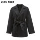 VeroModa Ole Woolen Coat Women's Spring and Autumn New 83% Wool Elegant Simple Waist Coat Versatile