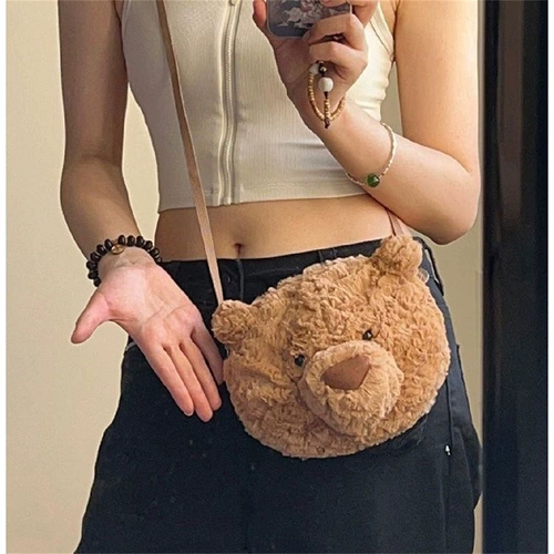 Камера, сумка для техники, небольшая сумка, милая сумка через плечо, плюшевая кукла, портативная сумка-органайзер, с медвежатами