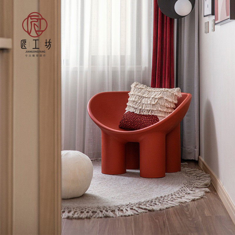 Economy Type Glass Fiber Sculpture Creative Elephant Leg Round Stool Sample House Display Center Resting Short Stool Home Children's Room Learning Stool