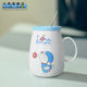 Sanfan Blue Fatty Ceramic Mug with Lid Spoon Creative Personality Cute Jingle Cat Large Capacity Couple Coffee Cup