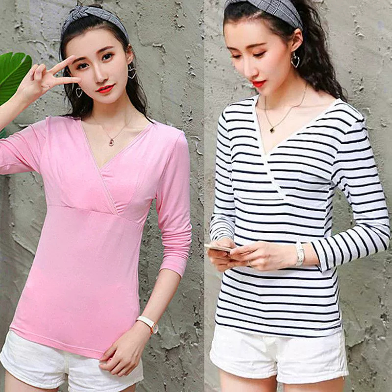 Áo lót cho con bú bằng vải cotton tinh khiết plus size Nhật Bản dành cho phụ nữ mang thai với miếng đệm ngực và bộ đồ ngủ không mặc áo ngực cho con bú tại nhà - Pyjama