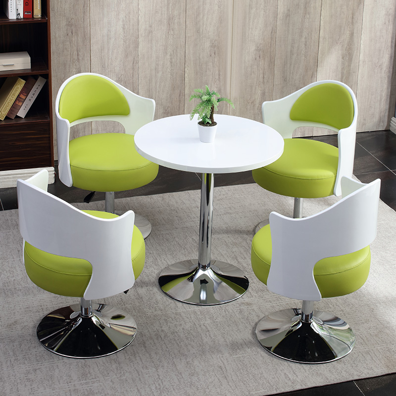 Storefront sales office negotiation table and chair combination one table four chairs business reception small round table 2 people 4 round simple modern