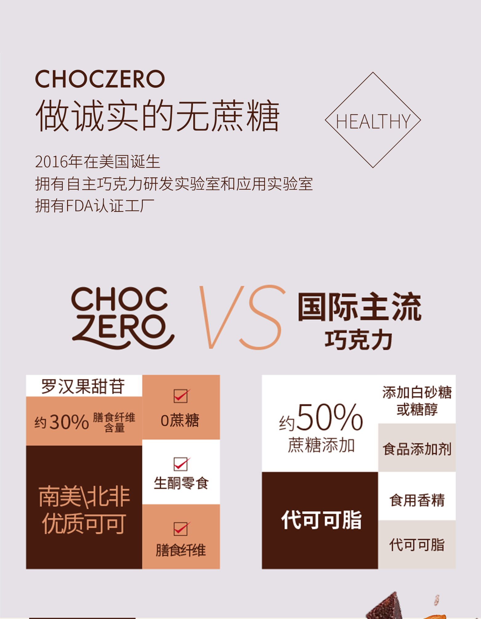 ChocZero美国进口零度巧克力巴旦木黑巧