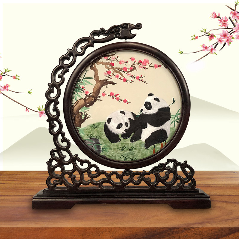 Kyohang Story New Suembroidered Bifacial Embroidered Screen Chinese Characteristics Send the Old Foreign Gift Handicraft Swing Piece-Taobao