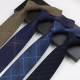 Men's Tie, Plaid Striped Suit Shirt, Gentleman's High-End Trendy Korean Style, Retro British Style, Gray Hand-Tied