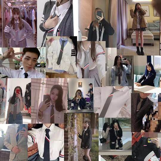 Tie Similar to Cyndi Wang's Style, Unisex, Narrow Korean Version, ins Lazy Zipper, Black, Gray, Three-Color Striped, Dk Trendy, Jk Japanese Style