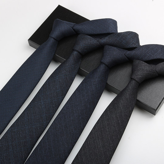 Men's tie zipper easy to pull formal wedding British style blue gray plaid knot-free hand-tied tie