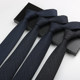 Men's tie zipper easy to pull formal wedding British style blue gray plaid knot-free hand-tied tie