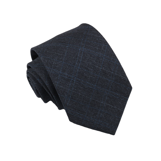 Men's tie zipper easy to pull formal wedding British style blue gray plaid knot-free hand-tied tie