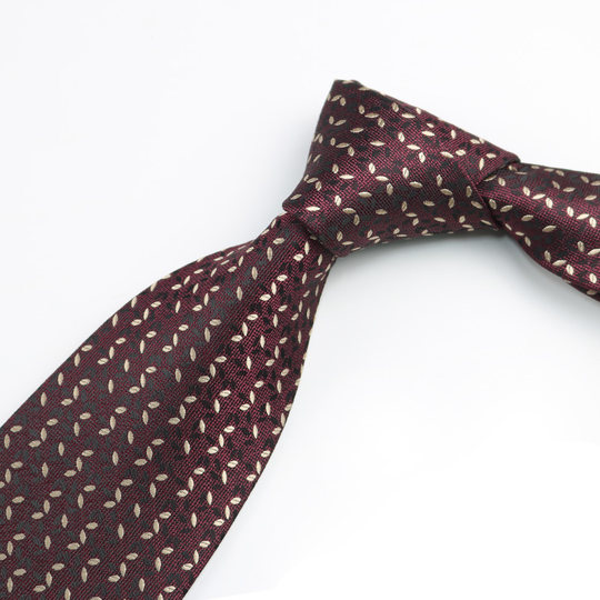Burgundy Tie for Men, Formal Wear, Wedding, Festive, Groom, Fashionable Pattern, Business, Professional, Wedding, 8cm Hand-Tied Style