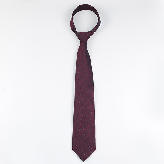 Burgundy Tie for Men, Formal Wear, Wedding, Festive, Groom, Fashionable Pattern, Business, Professional, Wedding, 8cm Hand-Tied Style