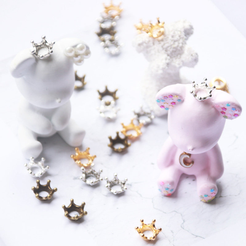 Mei Muer Aromatherapy plaster diy metal jewelry accessories diy plaster bear gold mini crown headdress