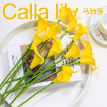New new PU mini calla lily simulation flower hand feeling flower fake flower wedding home photography decoration artificial horseshoe