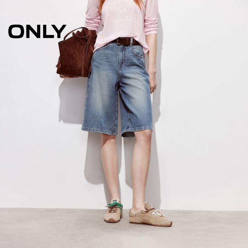 Only2026 Summer New Boyfriend Style Washed Bermuda Shorts High Waist Double Seam Five-Point Denim Shorts for Women Only2026 Summer New Boyfriend Style Washed Bermuda Shorts High Waist Double Seam Five-Point Denim Shorts for Women