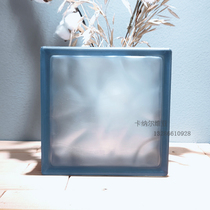 Imported side color frosted blue cloud pattern opaque square hollow glass brick bathroom bedroom partition wall
