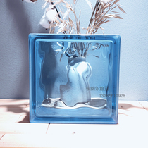 Imported original color blue cloud translucent translucent square hollow glass brick toilet bedroom partition wall