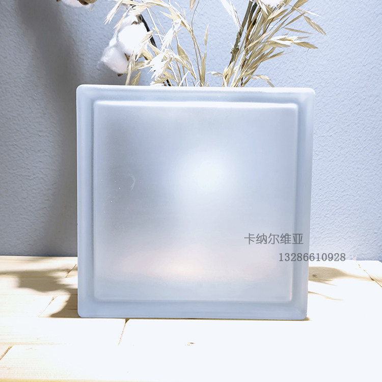 Imported frosted straight translucent pattern opaque square hollow glass tile bathroom entrance bedroom toilet partition wall