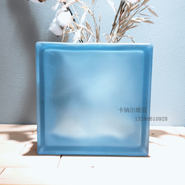 Import Raw Color Frosted Blue Clouds Fog Tattoo Opaque Square Hollow Glass Brick Make-up Room Bedroom Partition Wall