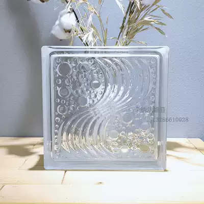 Imported waves transparent opaque square hollow glass tiles powder room porch bedroom toilet partition wall