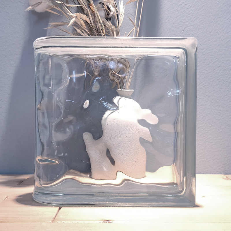 Imported European Label Closed Side Brick Light Transmission Translucent Hollow Glass Brick Make-up Room Xuan Guan Bedroom Toilet Partition Wall