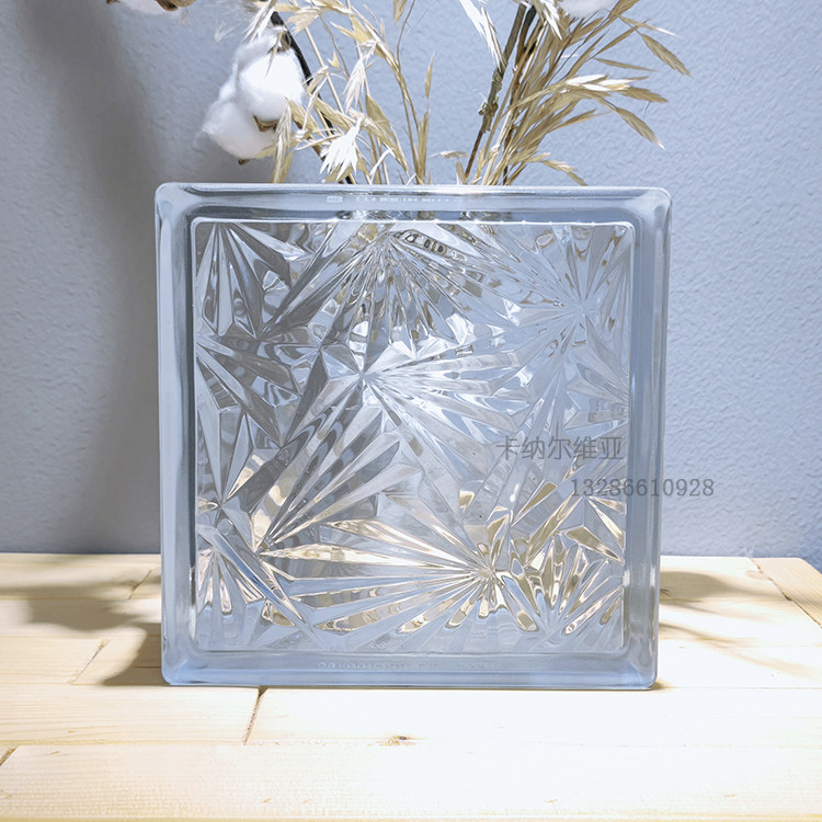 Imported Ice Pattern Light Transmission Opaque Square Hollow Glass Brick Make-up Room Genguan Bedroom Toilet Partition Wall