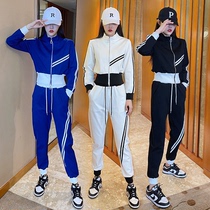 Ocargo small subsuit womens spring 2022 Fashion foreign air Han version Thin High Waist Parquet Color Sports Casual Two Sets