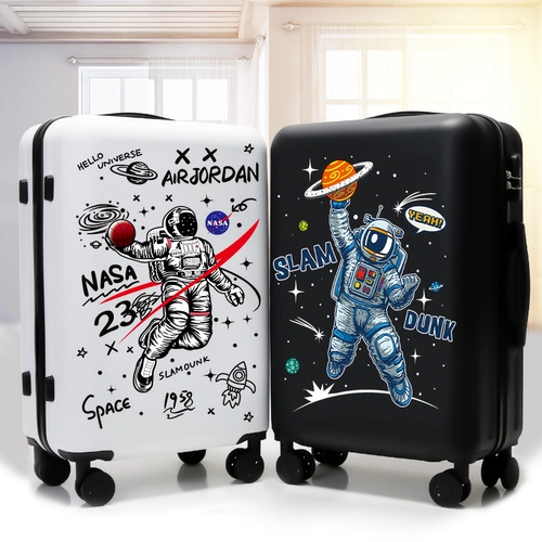 Мультяшный космонавт, универсальный чемодан, прочная вместительная и большая сумка для школьников, поворотные колеса