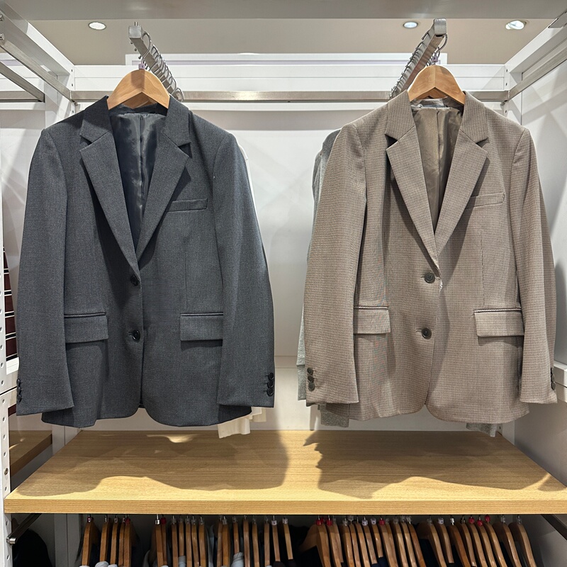 Casual Suit/Plaid Women's Clothing, Versatile Slimming Jacket for Autumn, Elegant Commuter Suit K488652/489025