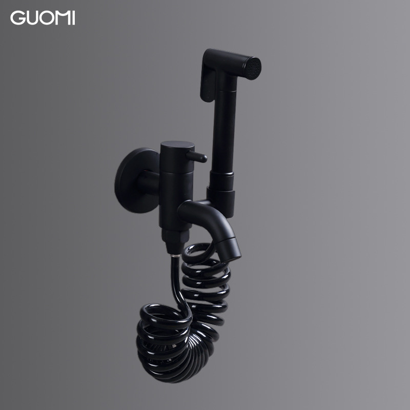 Black matte full copper sprinkler faucet mop pool woman washer wash ass single cold faucet