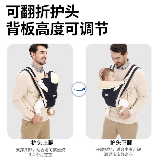 Baby sling is simple and lightweight when going out, small month-old waist stool is lightweight, baby-holding artifact, hands-free, multi-functional head protection
