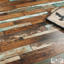 Wood floor reinforced composite Abrasion Resistant 12mm Retro Fashion Stylish old art Color gray clothing store project