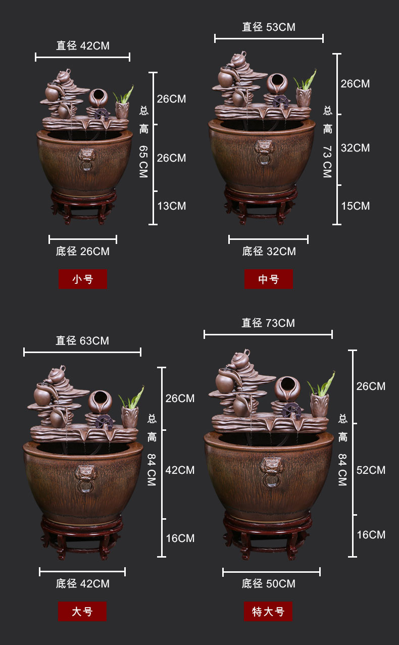 Jingdezhen ceramic water tank brocade carp goldfish bowl lotus the yard landing furnishing articles lucky lion ear and cylinder