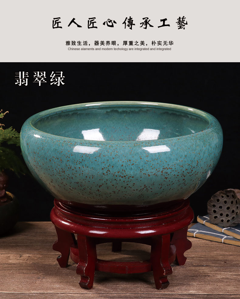Jingdezhen ceramic aquarium package mail up desktop furnishing articles large turtle pond lily goldfish bowl lotus feng shui basin