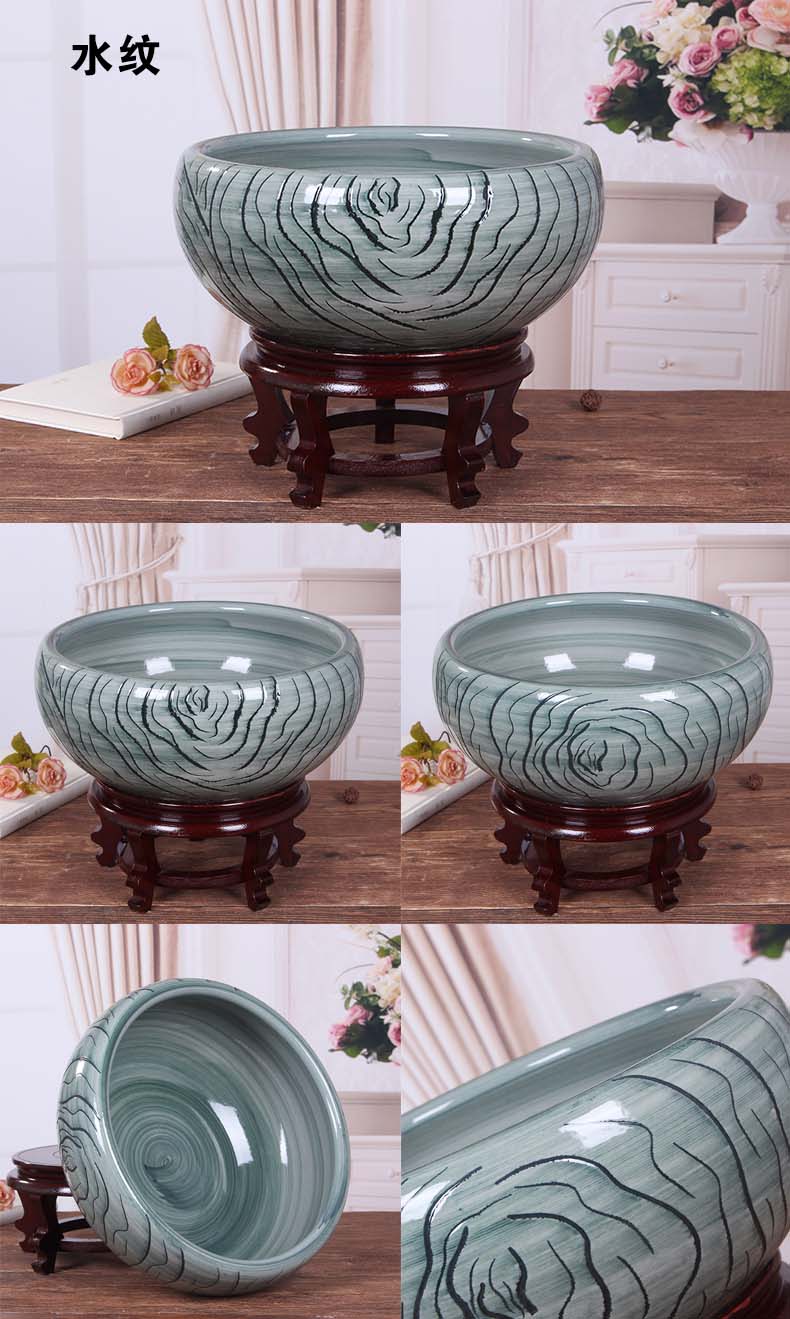 Jingdezhen ceramic basin lotus large fish tank water lily household geomantic furnishing articles landscape creativity